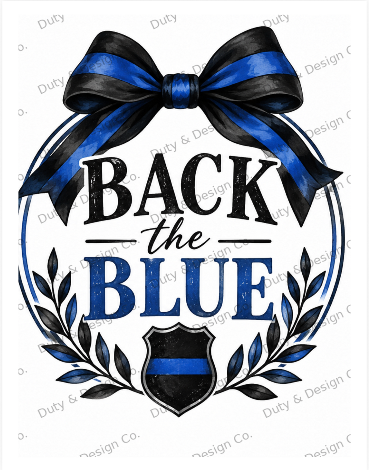 Back the Blue Bow Digital Design