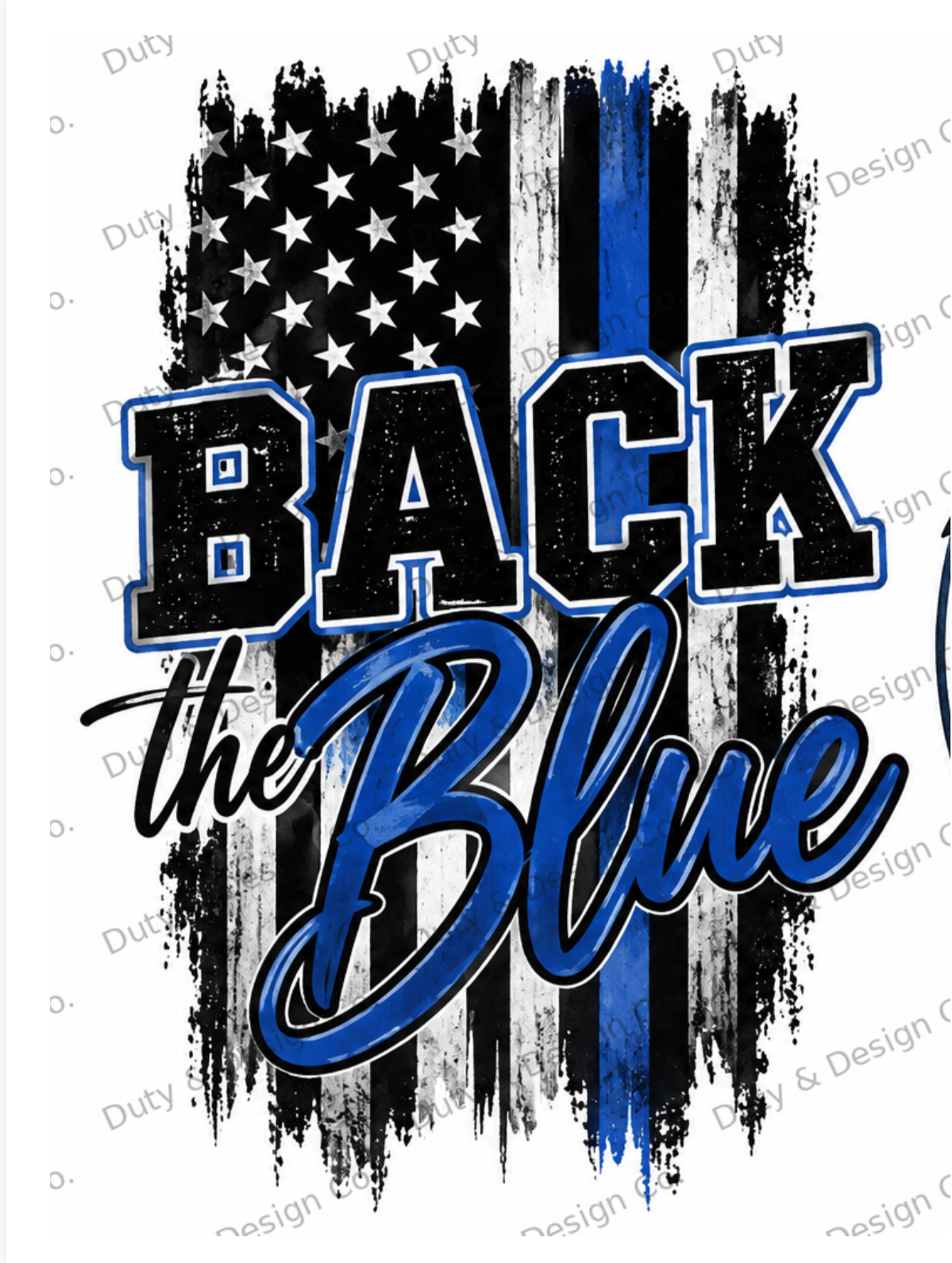 Back the Blue Flag Digital Design
