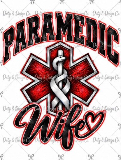 Red Paramedic Wife Digital Design
