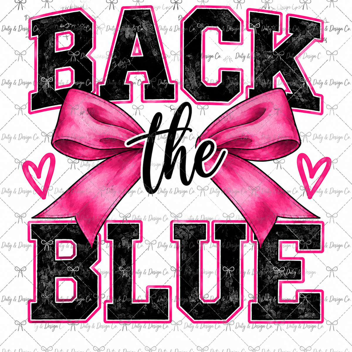Back the Blue in Pink Digital Design