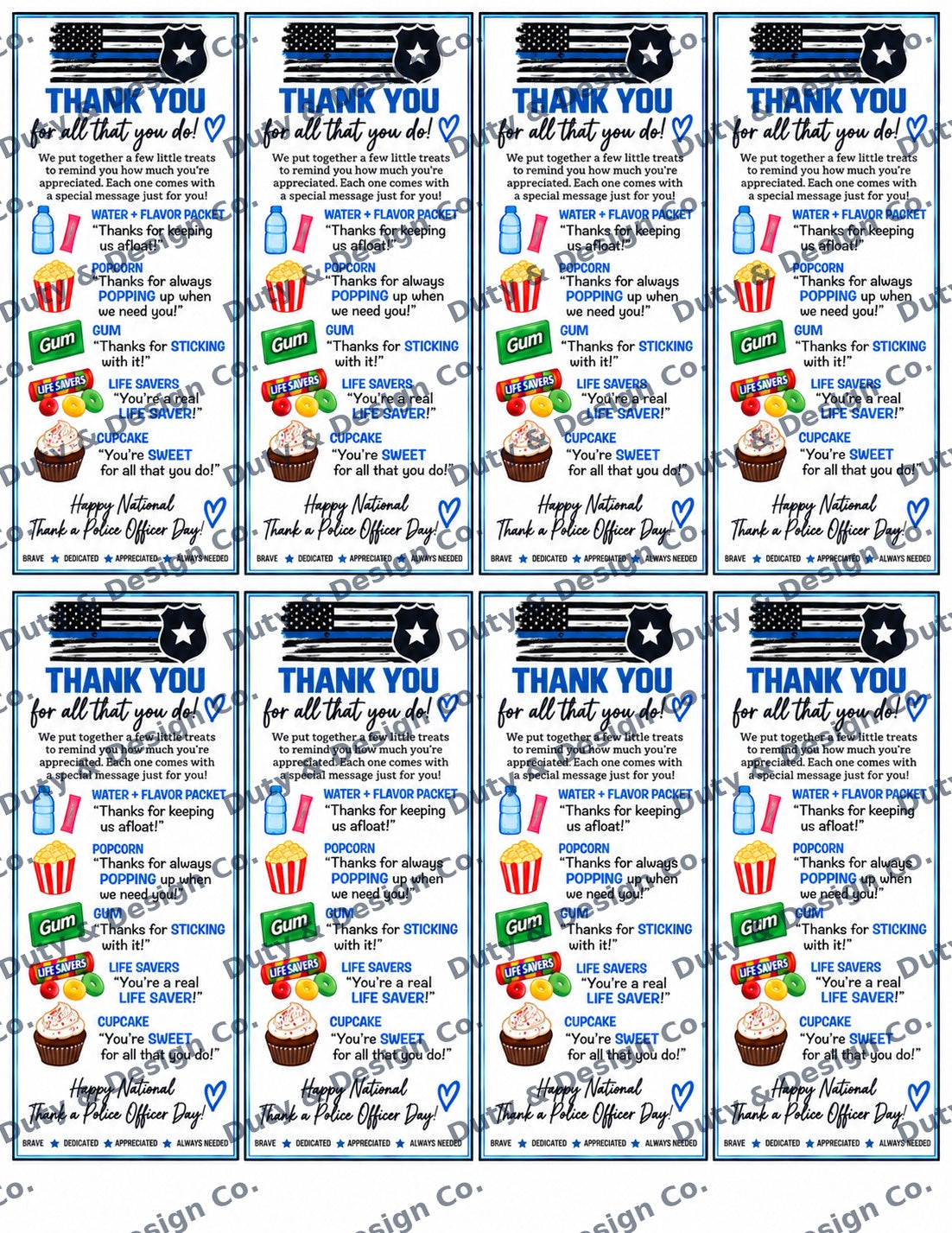 National Thank a Police Officer Day Note Cards