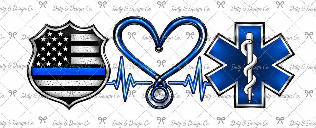Badge, Heart & Life (white) Digital Design