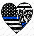 Police Wife Heart Digital Design