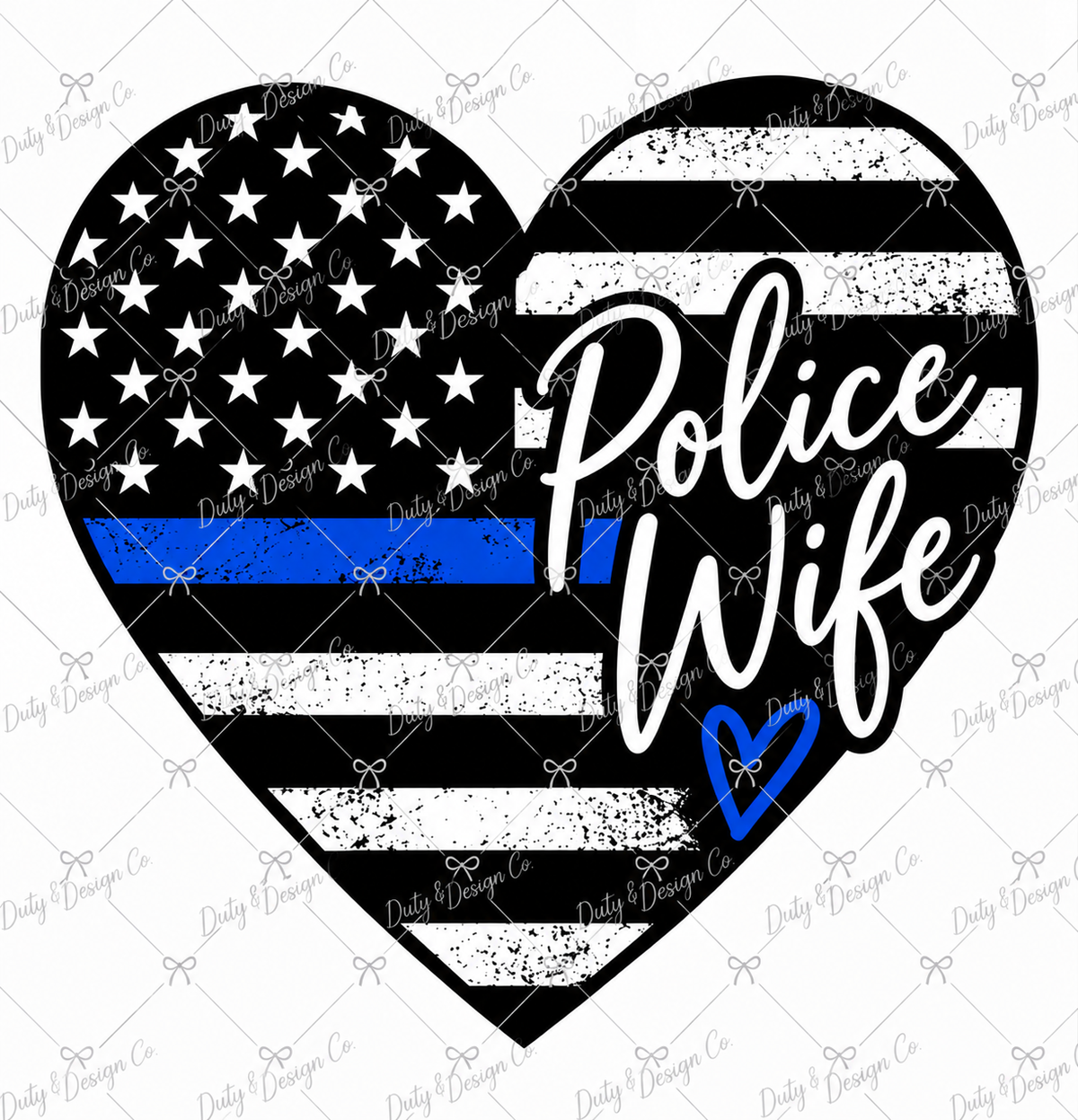 Police Wife Heart Digital Design