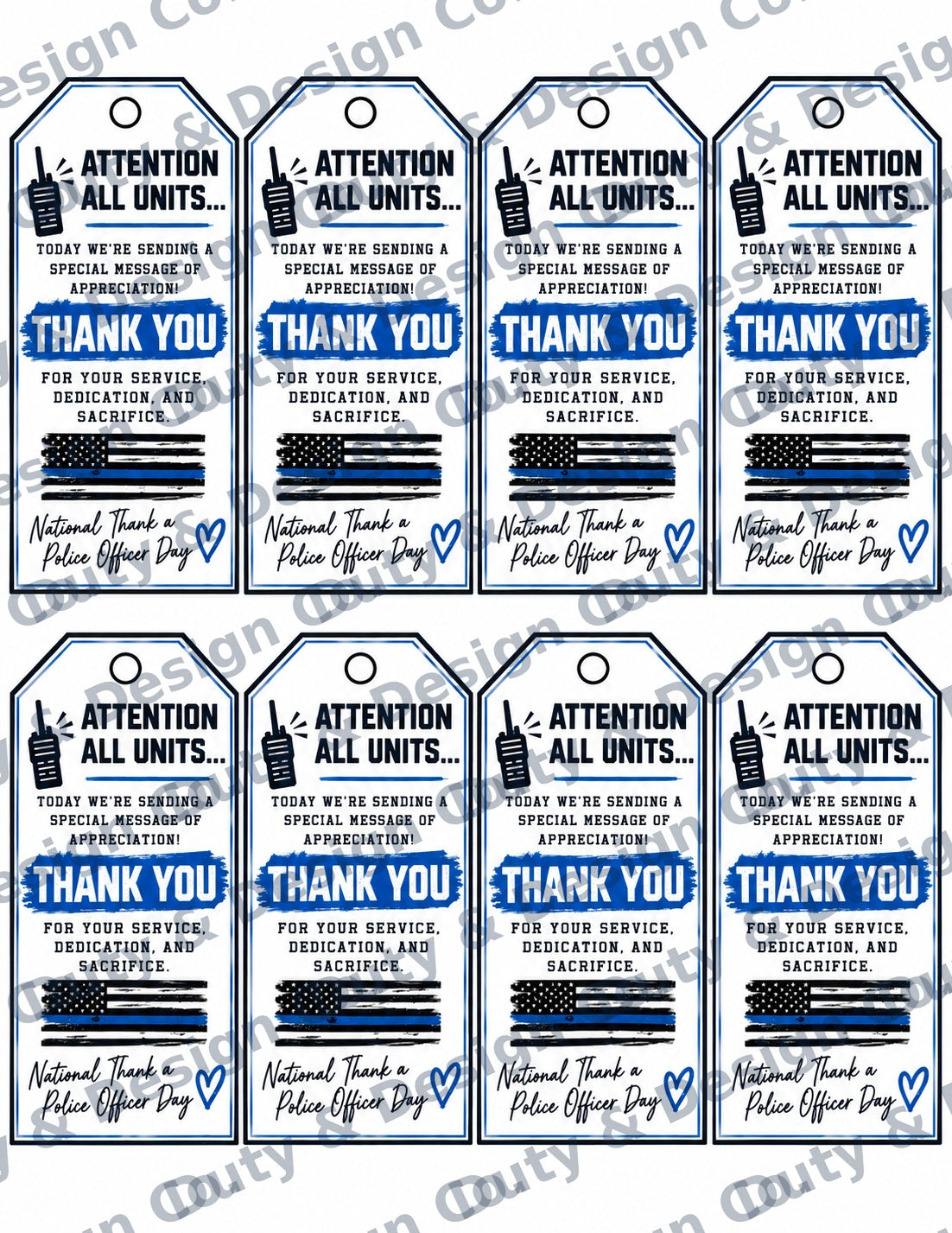 National Thank a Police Officer Day Bag Tags